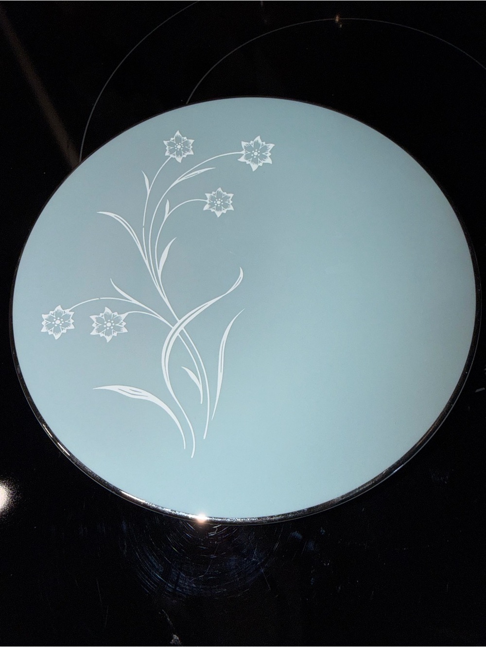 Two Flintridge Reverie Strata Blue Salad Plates.